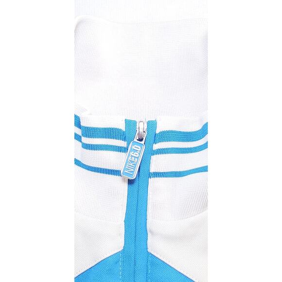 Nike Sz M Mens Weight Full Zip Whit Jacket With Blue Stripe Ca15 - Picture 5 of 9